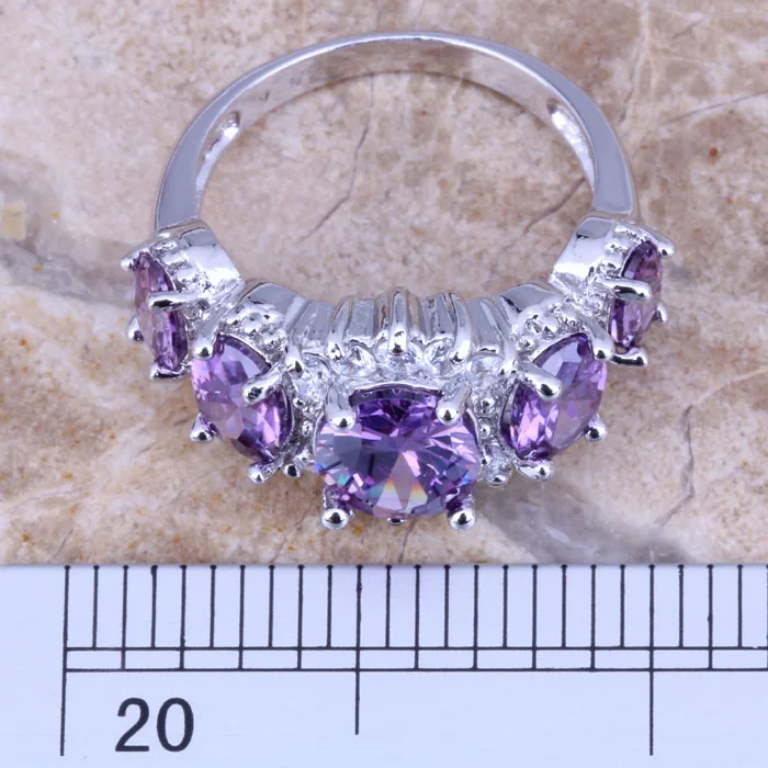 Женское серебряное Ювелирное кольцо с блестящим белым кубическим цирконием