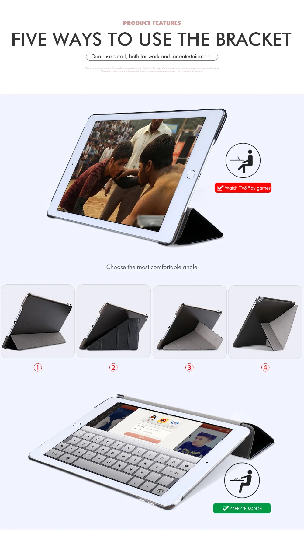 Смарт-чехол с подставкой для iPad Mini 4, жесткий чехол с откидной крышкой в три раза, кожаный чехол для Apple iPad Mini 4, чехол