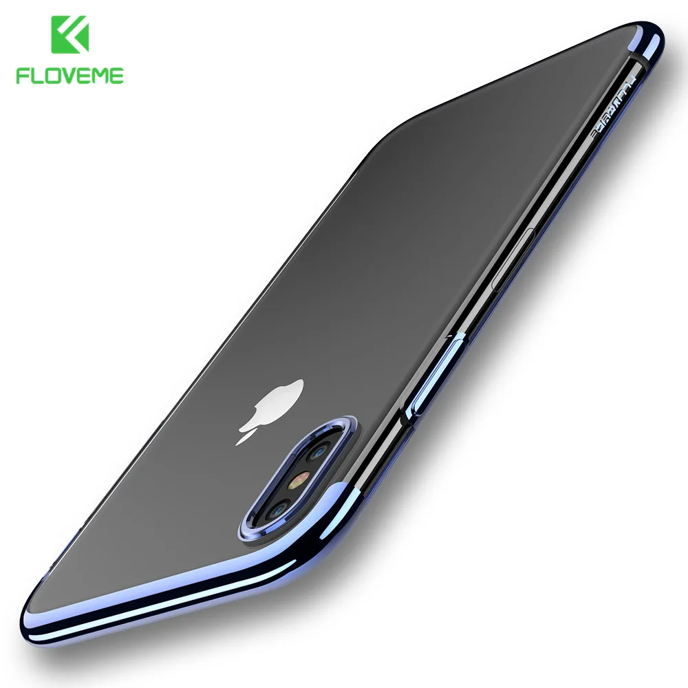 FLOVEME чехол для iPhone X 6 6s плюс 7 чехлы телефонов 8 Plus мягкое золото покрытием