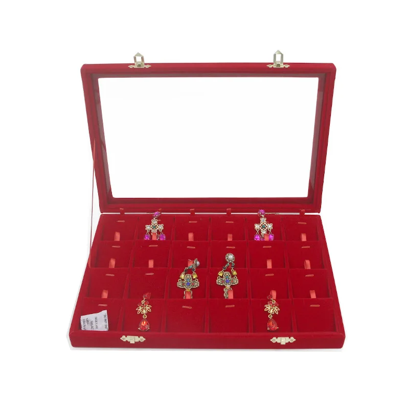 24 Slots Jewelry Box Pendants Display Necklace Jade Pendant Holder Rack Portrait Frame Casket | Украшения и аксессуары