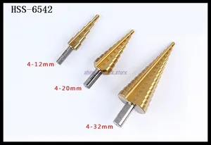 Сверло ступенчатое из быстрорежущей стали 6542, 4-122032 мм