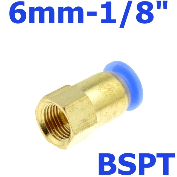 1 PC 6-01 Пневматическая 6 мм OD шланговая трубка нажимается в 1/" PT 1/8" 3/" 1/2" BSPT M5 внутренняя резьба газа Быстрый латунный соединитель - Цвет: 1 PC 6-01
