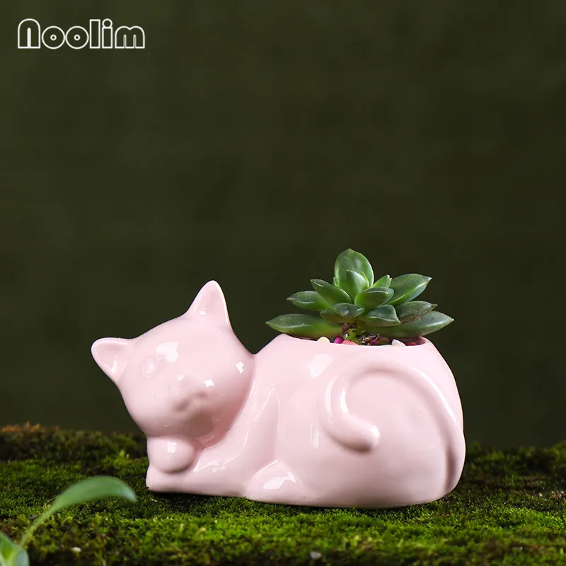 Керамические Мультяшные кошки мини-горшки для цветов растение суккулент Домашний Настольный Декор милые цветочные горшки