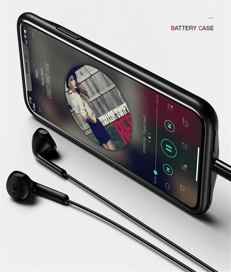 NTSPACE 5500 мАч портативный Банк питания чехол для iPhone XR зарядное устройство чехол для путешествий зарядный чехол внешний аккумулятор с аудио