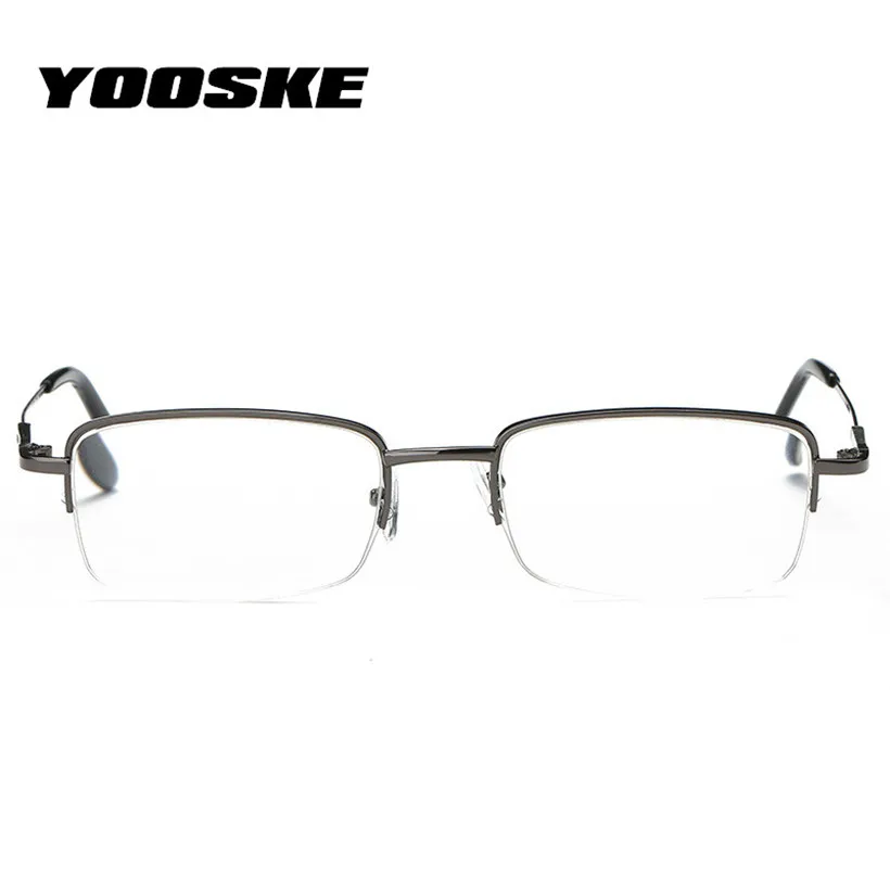 YOOSKE, очки для чтения, мужские, без оправы, ультралегкие, дальнозоркие очки, мужские очки, с памятью, металлические очки+ 1,0+ 2,5+ 3,0+ 3,5+ 4,0