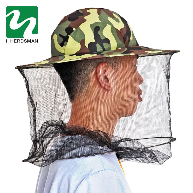 Камуфляж пчеловодства Защитная шляпа вуаль комбо анти пчела костюм пчеловода