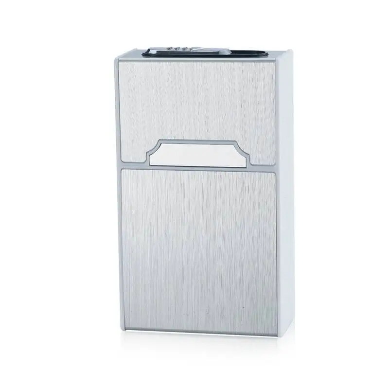 Creative Portable 100x60x30mm Zinc Alloy 20 Sticks Men Woman thin Cigarette Case box with Lighter USB charge cigarette lighter | Дом и сад