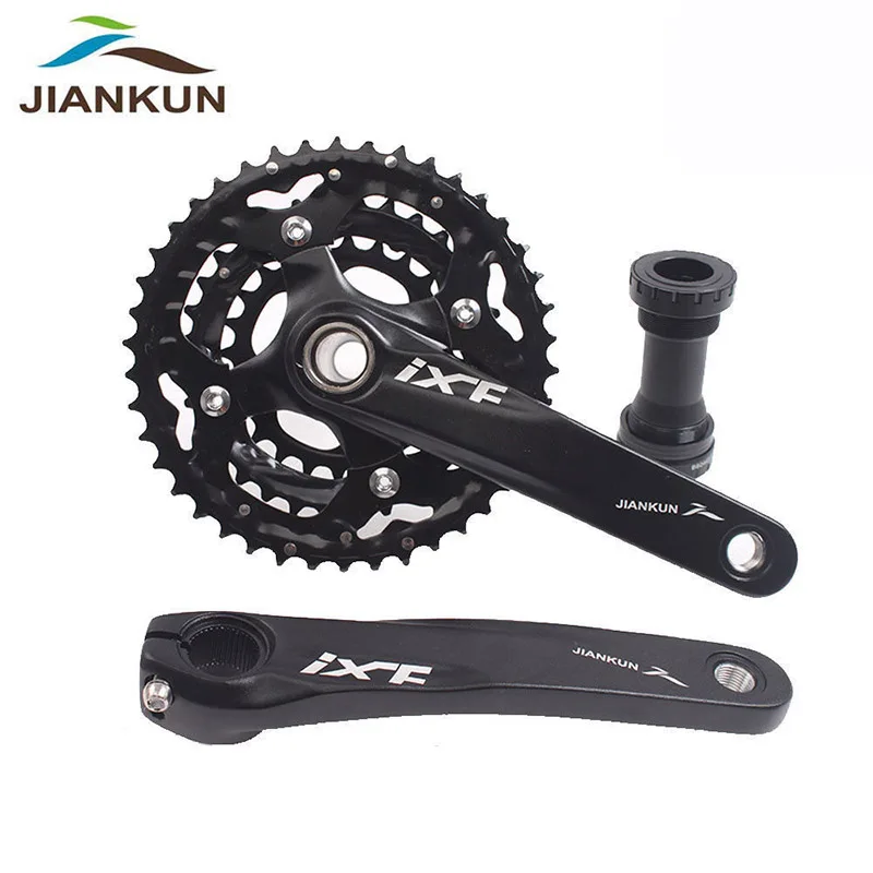 Crankset with BB Велосипед для горного велосипеда MTB велосипед 170 мм диаметра окружности болтов(3*10 Скорость тройной рукоятки 104BCD 24/32/42 т велосипедная Звездочка BB - Цвет: Crankset with BB