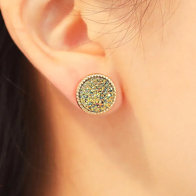 New Fashion Ball Crystal Stud Earring For Women Gold Color Rainbow Rhinestone Drop Shipping | Украшения и аксессуары