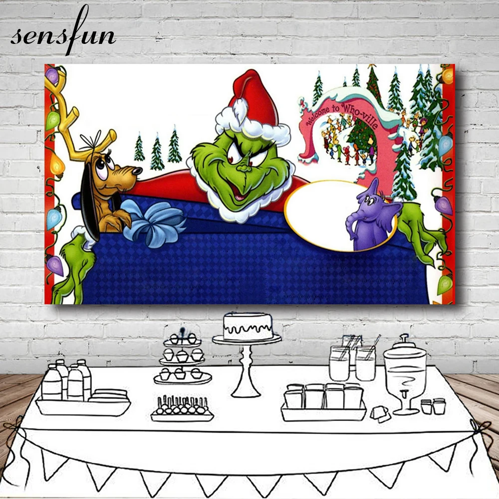 Sensfun Grinch палантин Рождественская вечеринка фоны для фотостудии зима Белоснежка