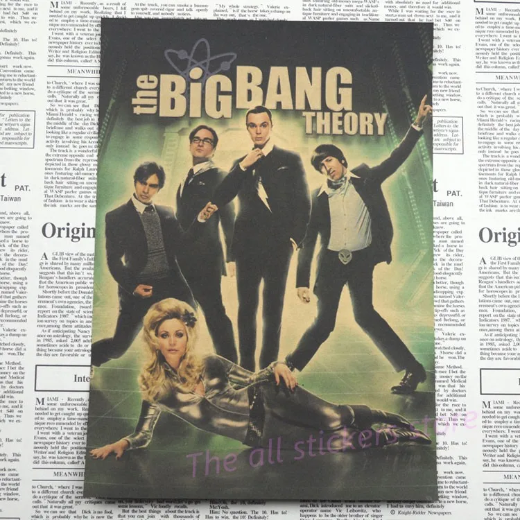 Теория большого взрыва Шелдон ТВ-драма постеры из крафт-бумаги со звездами