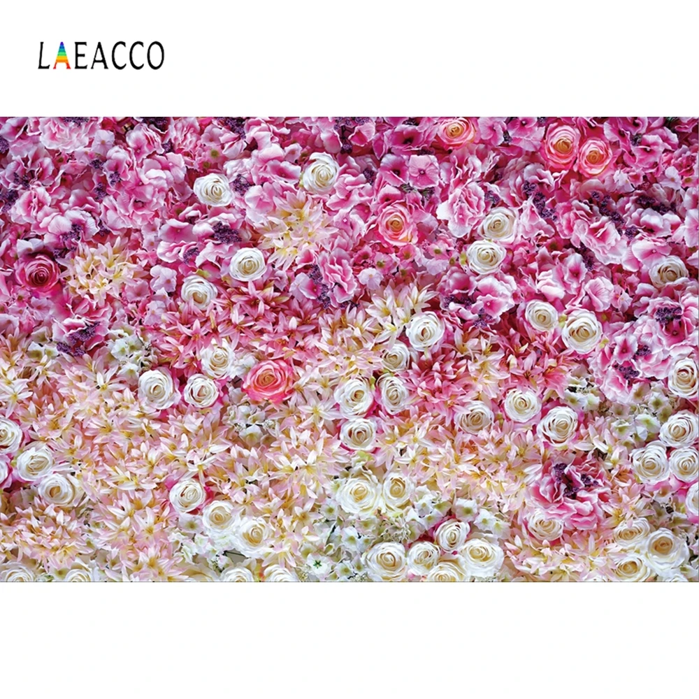 Laeacco Розовые Желтые чистые цветы Свадебные Декорации для фотосъемки