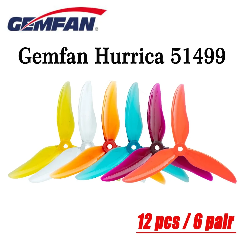 12 шт./6 пар Gemfan ураган 51499 5 дюймов с тремя лезвиями пропеллерные реквизиты