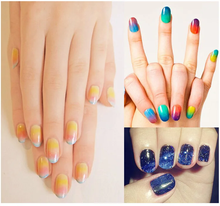 12Pcs/lot DIY Gradient Nail Sponges Buffer Files Color Change Gel Polish Equipment Manicure Art Tool Sets Kits | Красота и здоровье