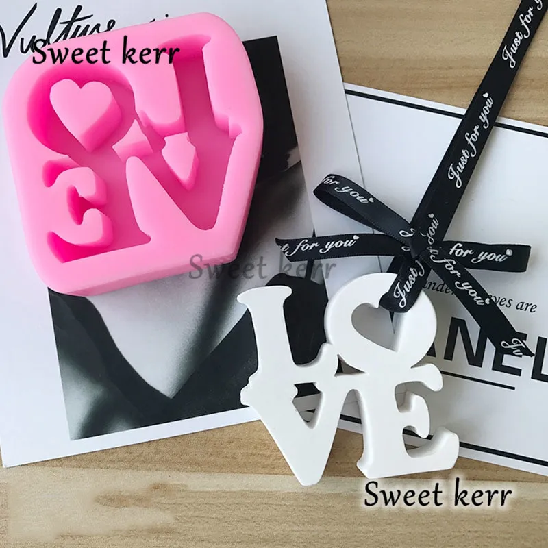 Love letter shaped Silicone Fondant Cake mold Plaster mould Candle for Valentine's Day Sweet Kerr | Дом и сад