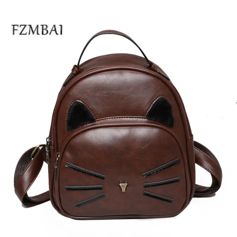 Fzmбаи Mochila Mujer Ретро котенок шаблон Женский рюкзак корейская мода все-матч школьный рюкзак