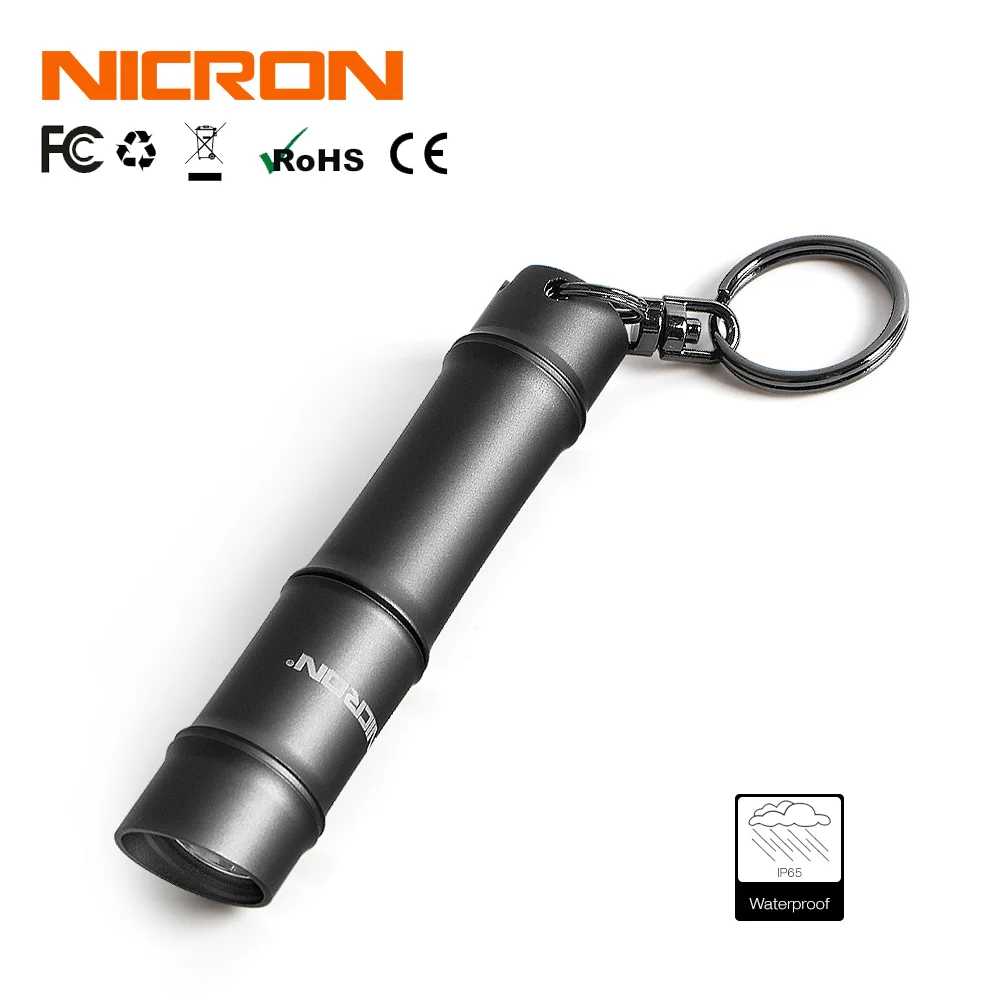 NICRON 1 АА Батарея мини брелок на цепочке светильник из бамбука W фонарик