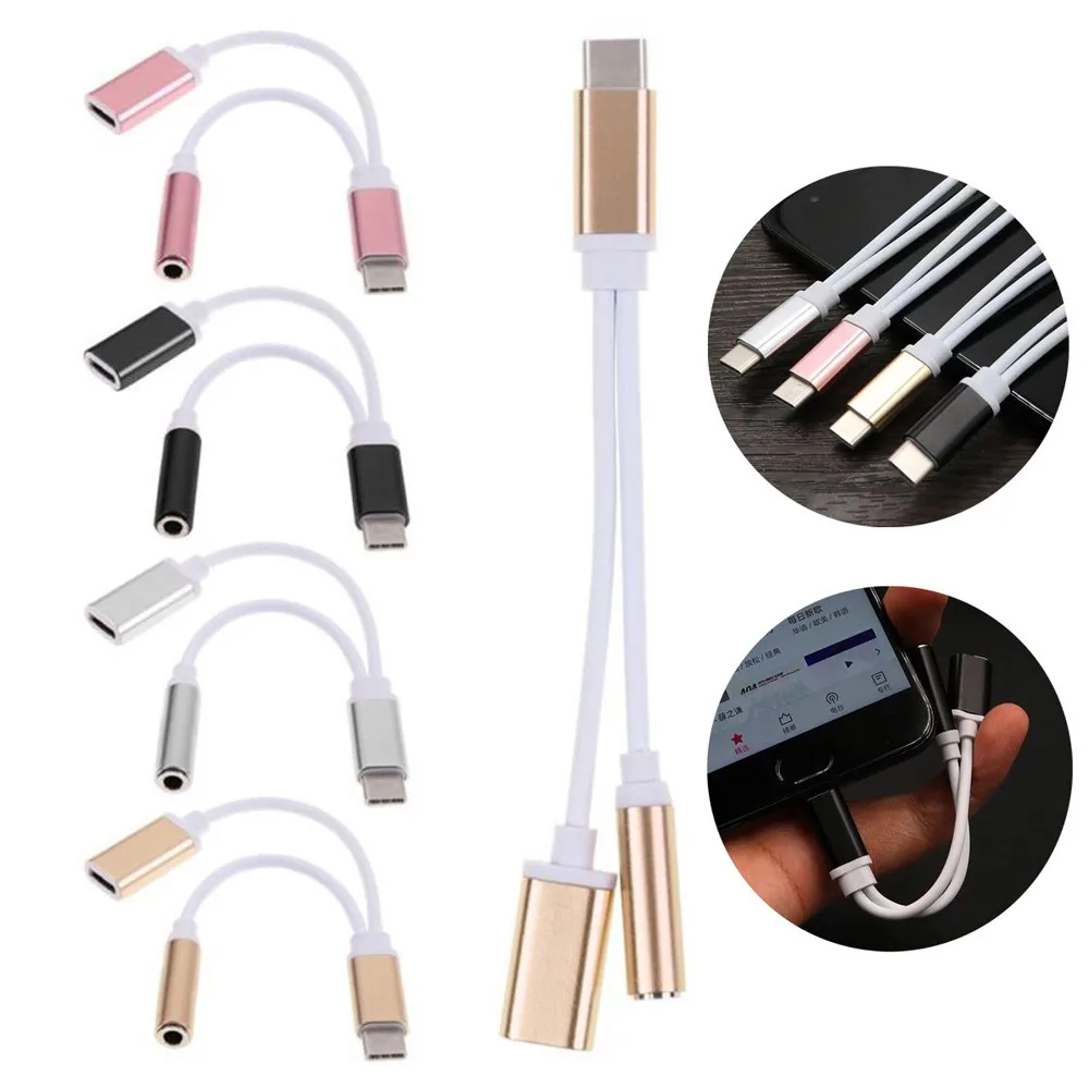 12 5 см USB Type C до 3 мм разъем AUX для наушников аудио сплиттер адаптер кабель из