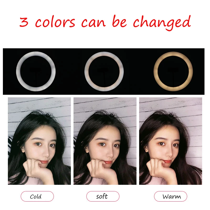 Photo Studio LED Selfie Ring Light 10&quot 36W 3200-5800K Photographic Lighting for youtube Video with Cell Phone Holder | Электроника