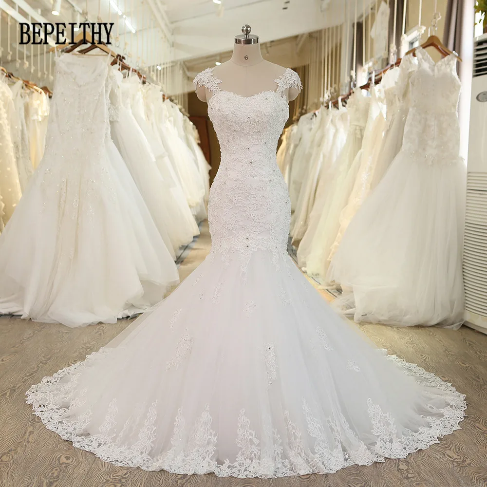 BEPEITHY Настоящее фото халат De Mariage Кружева Vestido Novias старинные свадебные платья