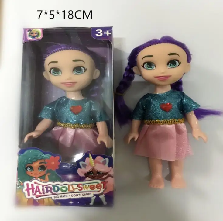 Светло-желтый Rail Hair Sister Girl Hairdorables кукла 18 см#832 Фигурки игрушки Brinquedo коллекция кукол из ПВХ модель игрушки подарки - Цвет: Светло-желтый