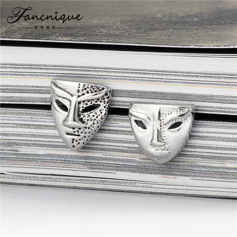 Fancnique 925 пробы серебро Винтаж человек и женская маска асимметричные серьги