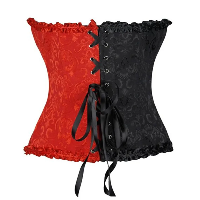 Корсет и бюстье на молнии Harley Quinn Jester Style черно красный шнуровке большие