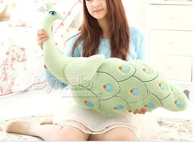 

big creative beautiful peacock toy lovely light green peacock pillow doll gift about 80cm 0591