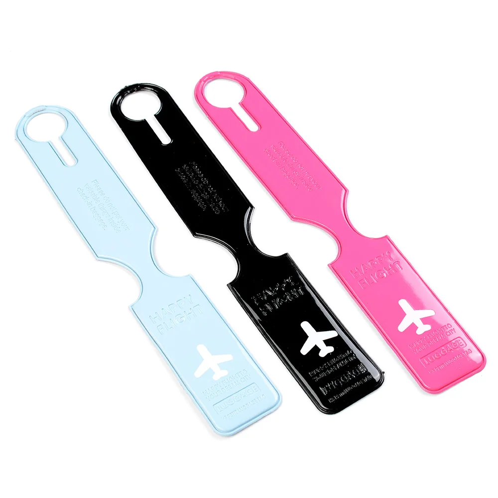 

ISKYBOB 1pc Candy PVC Travel Luggage Label Straps Suitcase ID Name Address Identify Tags Airplane Travel Accessories