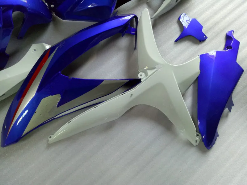 Комплект обтекателей под давлением для GSXR600 750 K8 08 09 GSXR 600 GSXR750 2008 2009 ABS белый синий