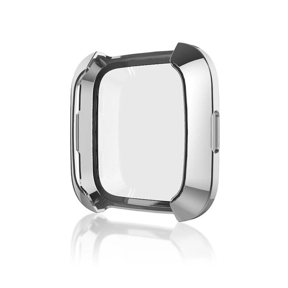 360 Защитный чехол для Fitbit Versa чехол для экрана Браслет Fit Bit Versa часы ремешок аксессуары защитный ковер Капа - Цвет: sliver