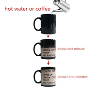 300ML Heat Discoloratio Ceramic Mug Handgrip Color Changing Poop Milk&Cafe Cup Wake Up Drinking A Coffee In The Morning
