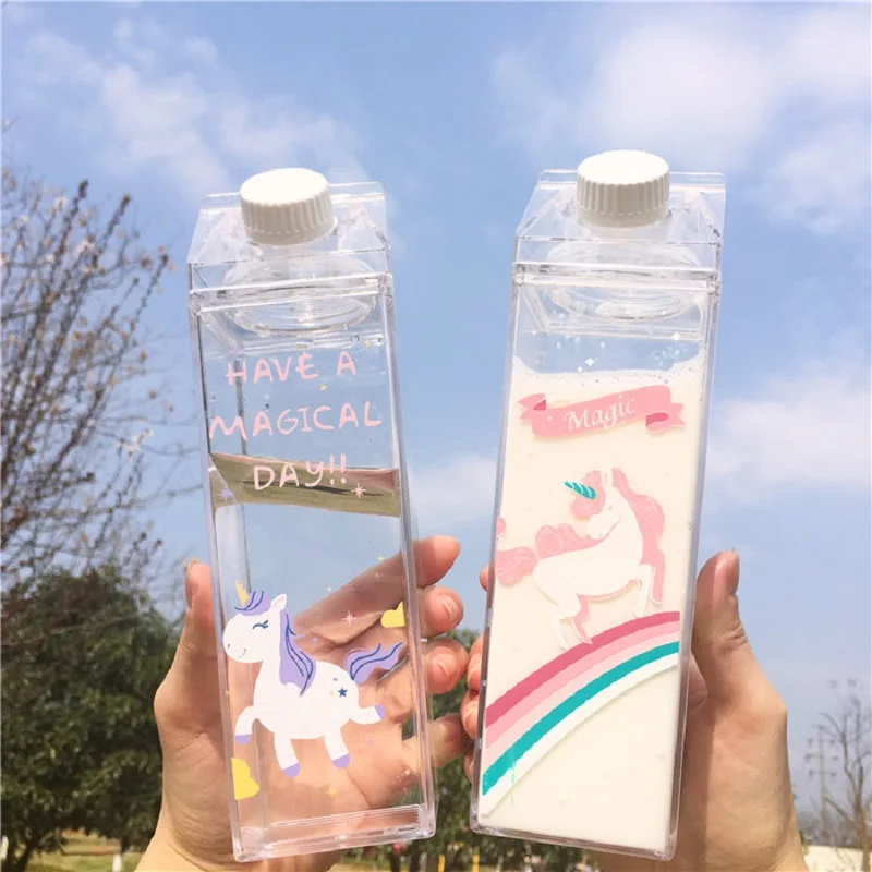 Ins новый милый воды пластик мультфильм питьевой контейнер Фламинго Unicornio чашка