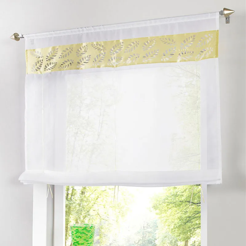 Новый европейский стиль тюль просвечивающие шторы рулонные с листьями шаблон