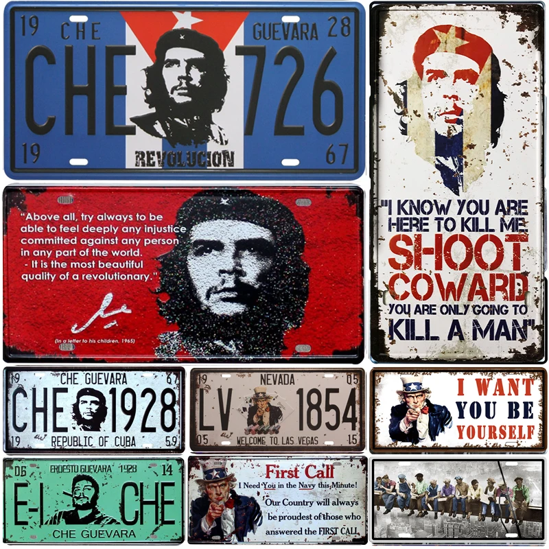 [InFour+] CHE GUEVARA пластина металлическая пластина автомобильный номер жестяная вывеска бар паб кафе для домашнего декора металлическая гаражный знак покраска пластинка, знак