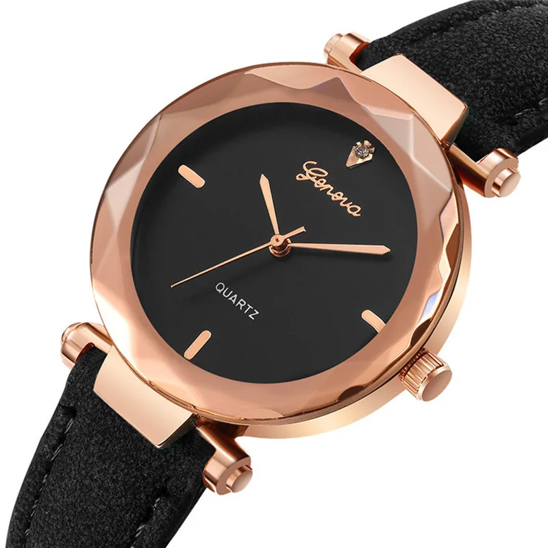 Женские часы GENEVA женские кварцевые уникальные роскошные Простые Романтические