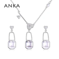 anka new geometric crystal great woman costume jewelry set with stones earrings and necklace set crystals from austria 130341