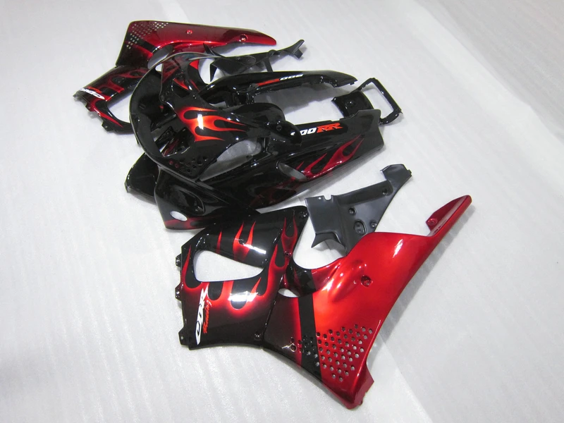 Набор пластиковых обтекателей высокого качества для Honda CBR900RR 96 97 red flames black набор