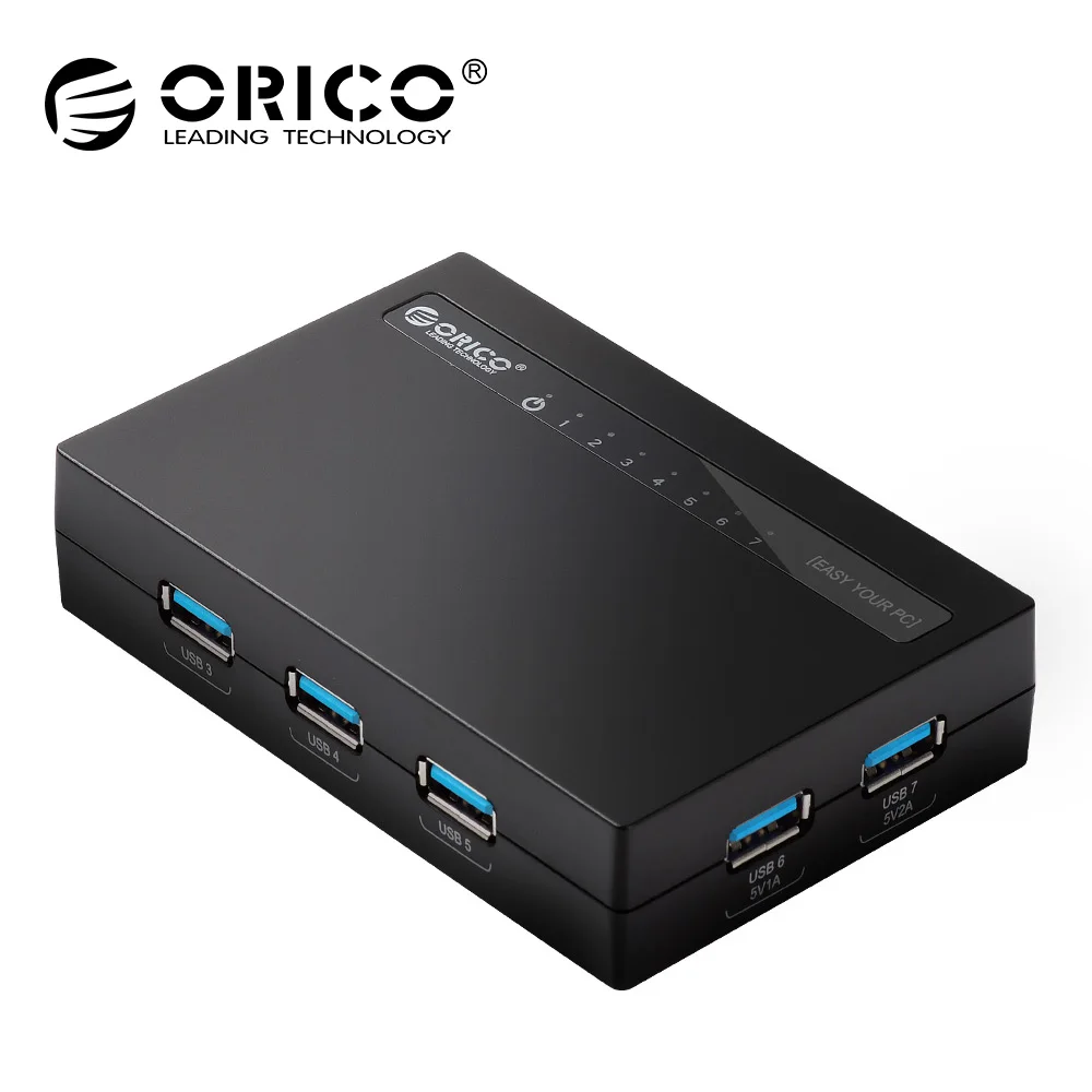 ORICO USB 3 0 концентратор 7 портов с адаптером питания постоянного тока быстрая