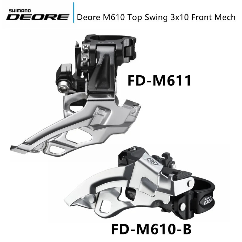 SHIMANO DEORE M610 верхом переднего переключателя 3 S передние Переключатели MTB горный