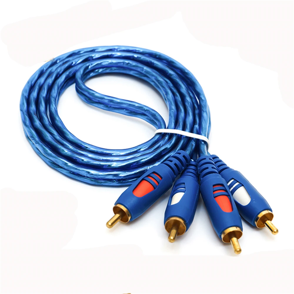 50 шт. популярный AV кабель 2RCA на с позолоченным разъемом 3 5 Аудиокабели RCA наушники