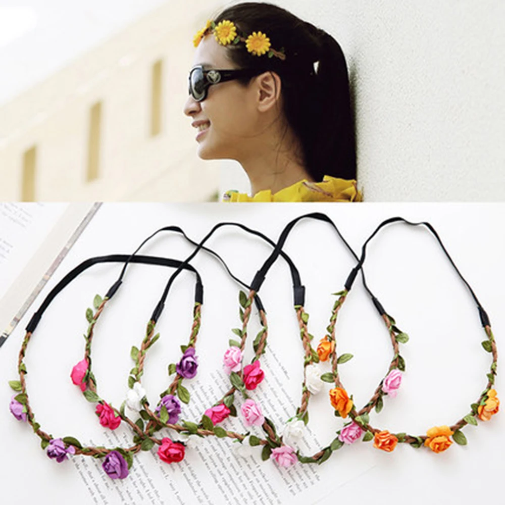 5 шт./лот красивое невесты оголовье с цветком в богемном стиле женская голова