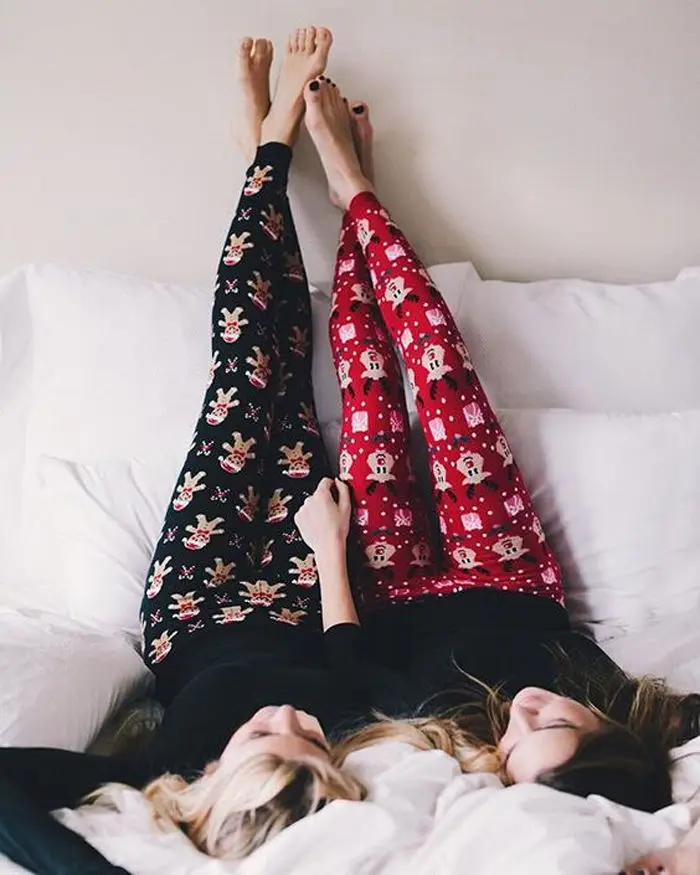 Новинка 2018 женские зимние теплые рождественские пижамы с рисунком снежинки