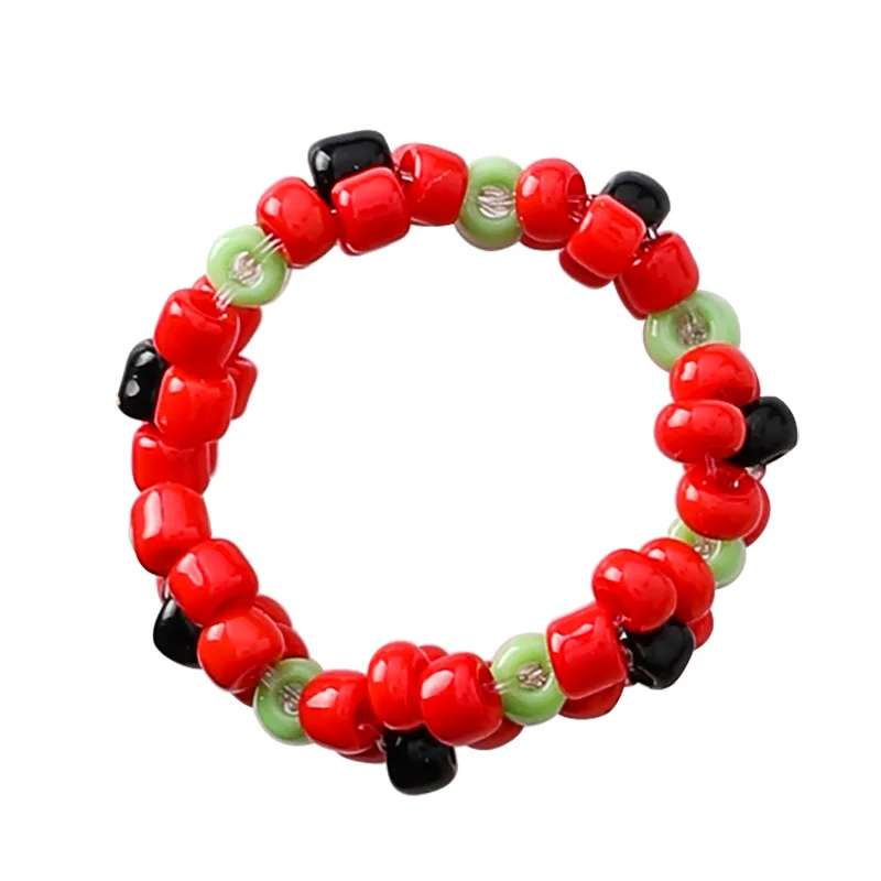 2019 милые летние разноцветные бусины из смолы для девочек эластичное кольцо