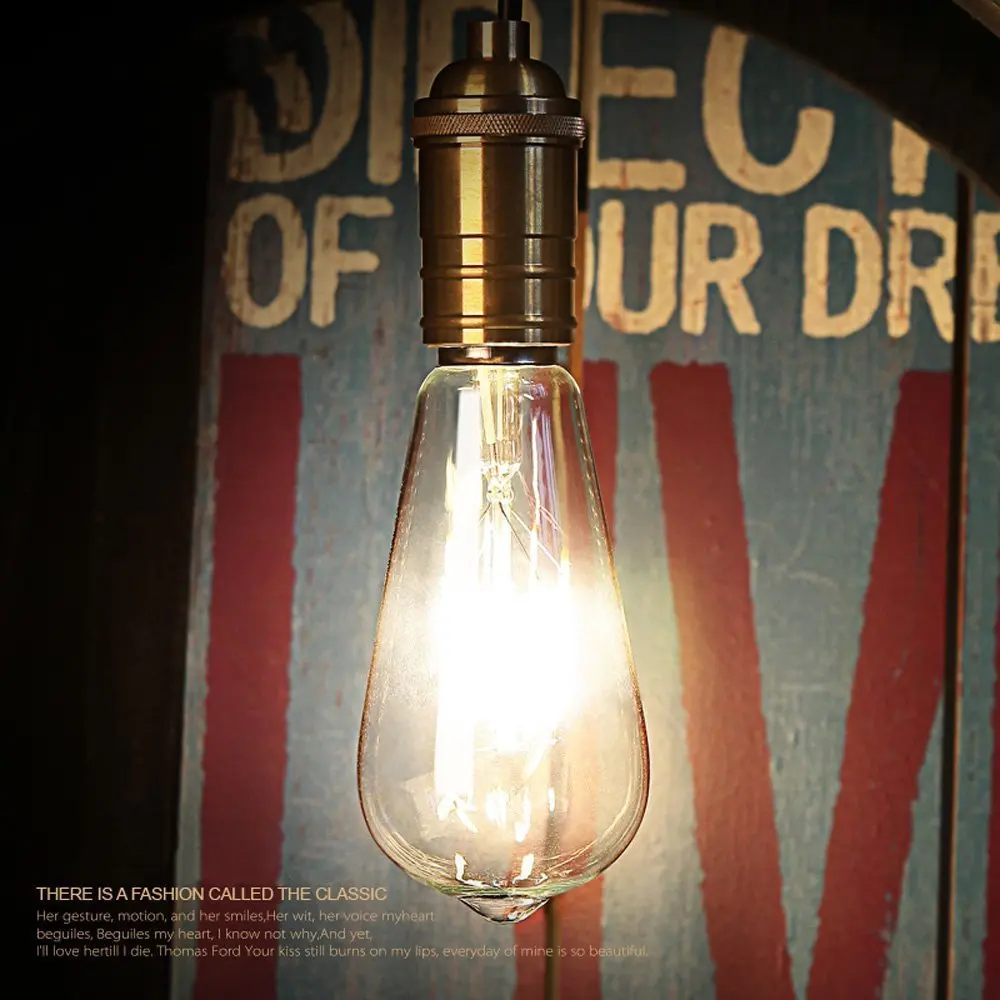 Retro E27 LED Light Bulb 2W 4W 6W 8W 220V 240V ST64 Antique Filament Vintage Edison Bulbs | Лампы и освещение