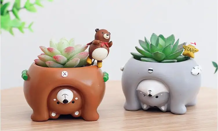 Милый мультфильм животное собака кошка Медведь свинья в форме сочный кактус