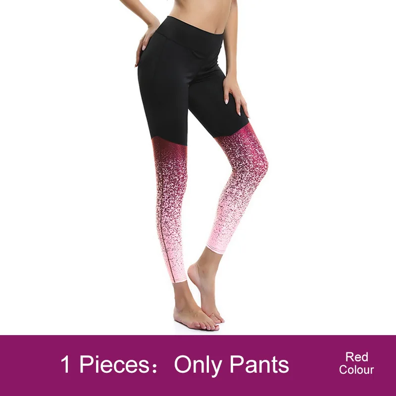 Pants Red 2 шт., набор для йоги, женская одежда для спортзала, фитнеса, Леггинсы для йоги с высокой талией, набор для бега, спортивная одежда, энергетические бесшовные леггинсы+ бюстгальтер на бретельках - Цвет: Pants Red