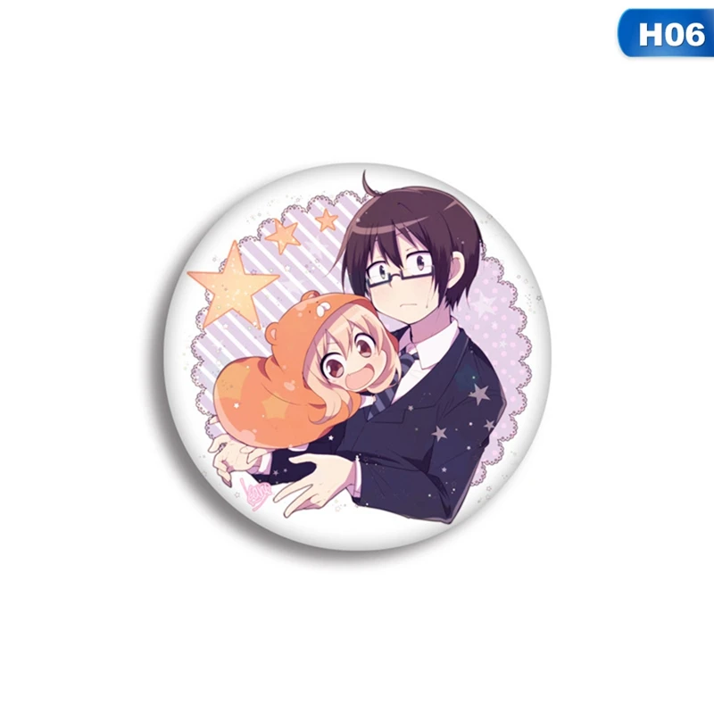 6 Мультфильм Himouto мультипликационный персонаж дома Умару брошь японская сестра нагрудник значок аниме булавка большая монета значок ткань украшение для рюкзака - Окраска металла: 6