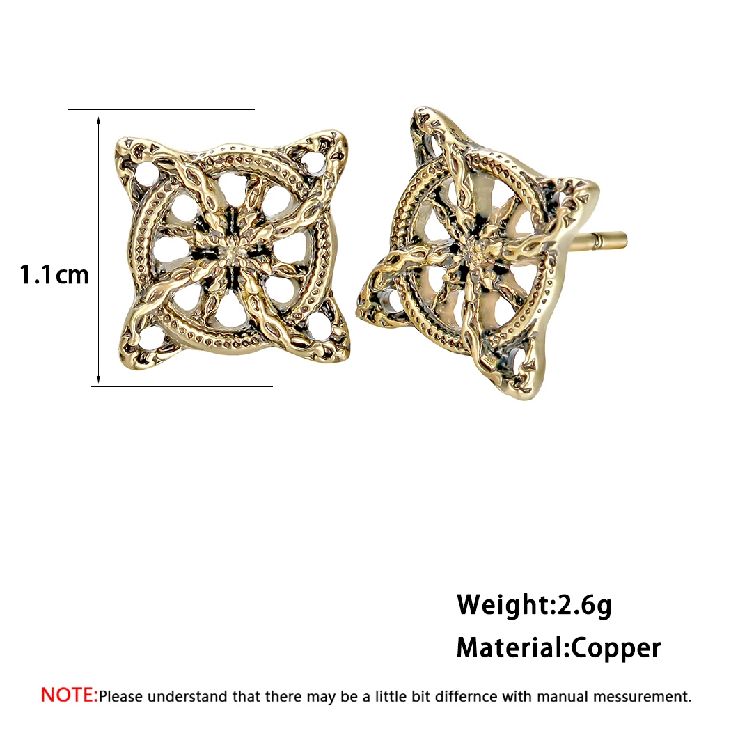 Серьги-гвоздики Cxwind в стиле панк папоротник цветок мужские славянские