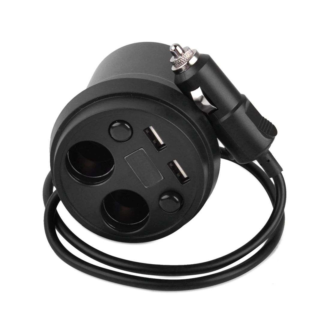DWCX автомобильный черный 2 гнезда прикуриватель чашка двойной USB зарядное